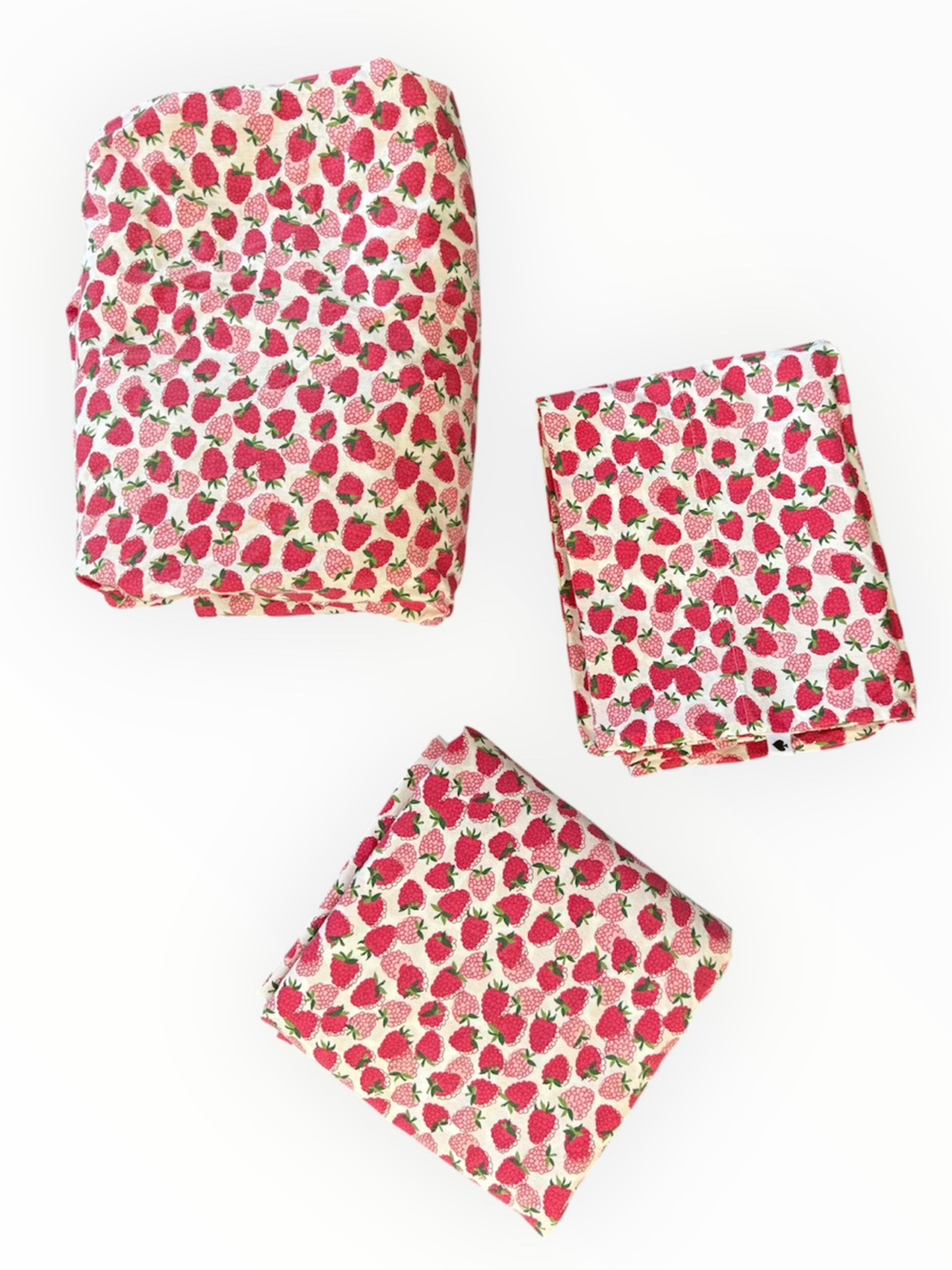 Kate spade red raspberry pattern twin size sheet set 100% cotton